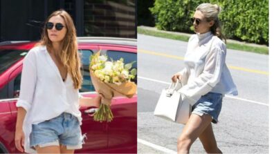 Elizabeth Olsen Teamed Up Her White Shirt With Denim Shorts, Looks Gorgeous