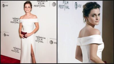 Emma Watson Stands Tall In Off-Shouldered White Dress