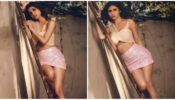 Fashion Queen: Mouni Roy slays perfectly in a pink sequin mini skirt with a beige crop top