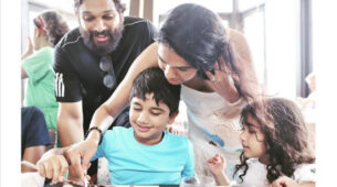 Father Love: Allu Arjun cuts a cake with son Allu Ayaan on his birthday, shares special family photo