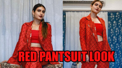 Fatima Shaikh Looks Ravishing In Red Printed Pantsuit, Go Check Pictures Here