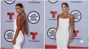 Gaby Espino in her all-white gown with cross open back looks spicy