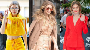 Gigi Hadid in all yellow VS all beige VS all red: which is your favourite?
