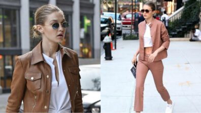 Gigi Hadid Looks Stunning In Brown Outfits