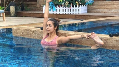 Have A Look At Hot Malaika Arora As She Performs Yoga In Swimming Pool