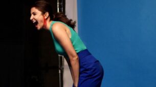 Heart-Melting Gorgeous Look Of Anushka Sharma In Green And Blue Outfit With Pop Of Yellow Shoe And Red Earrings, See Here