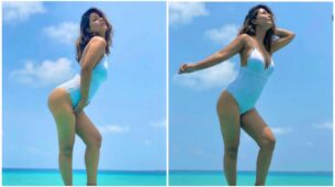Hina Khan melted fans with her spicy white bodysuit poses at the Maldives