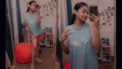 Hot Babe: Anushka Sen shares new workout photo in red shorts and grey tank top, fans go bananas