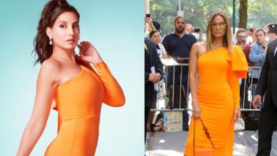 Hot Babes: Nora Fatehi Vs Jennifer Lopez: Who donned the orange bodycon outfit better? Vote Now