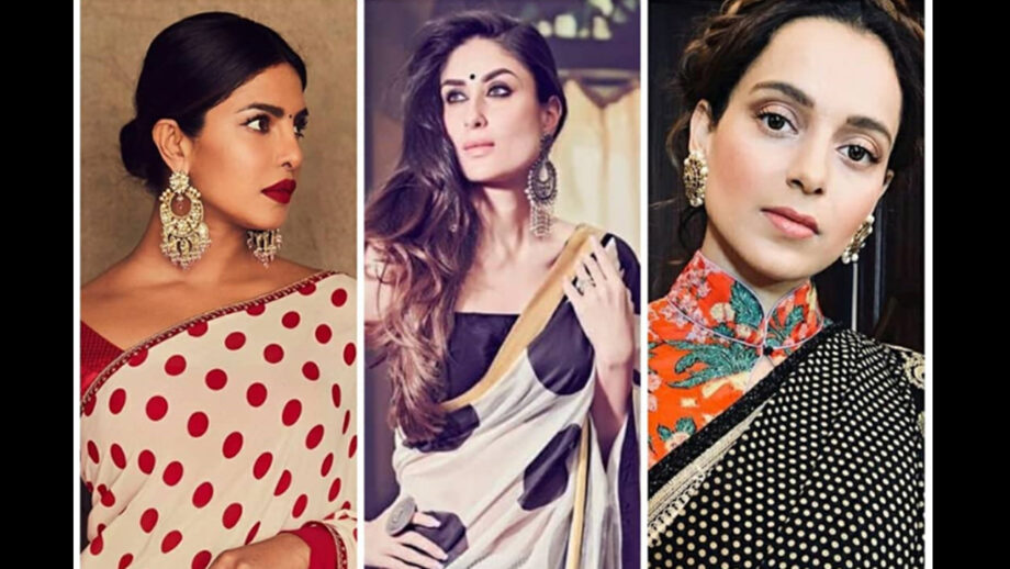 [Hot Saree Babe] Priyanka Chopra Vs Kareena Kapoor Vs Kangana Ranaut: Who slays the polka dot look best? Vote Now