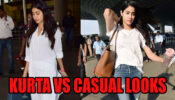 Janhvi Kapoor In Kurta Vs In Casual Chic Outfits At Airport: Which Is Better?