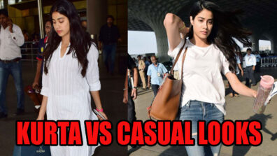 Janhvi Kapoor In Kurta Vs In Casual Chic Outfits At Airport: Which Is Better?