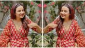 Jasmin Bhasin looked gorgeous as always in this red floral printed dress