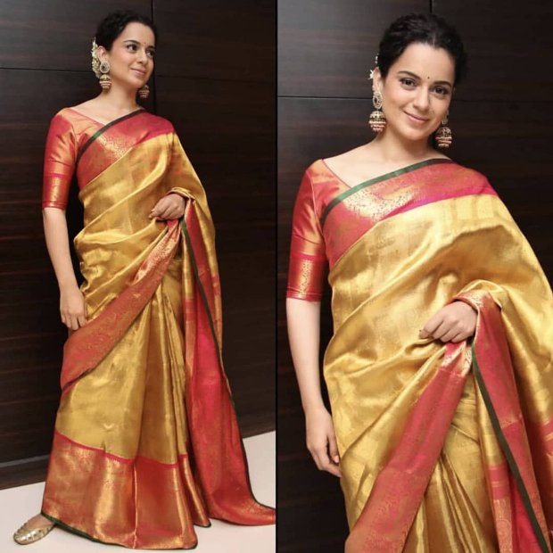 Kangana Ranaut’s Silk Saree Collection Is Worth To Count On For Your Festive Look - 2