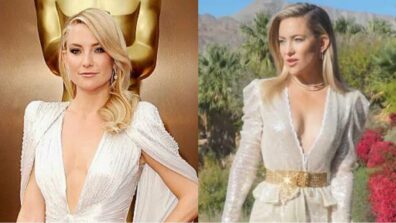 Kate Hudson Sparkles in White Outfit With Golden Belt, Have A Look