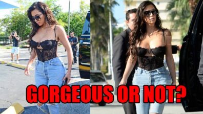 Kim Kardashian Pairing Lace Outfit With Denim: Gorgeous Or Not?