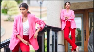 Lakshmi Manchu Looks Perfect In Pink White And Red Combination