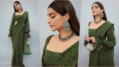 Looking Back In Times When Sonam Kapoor Looked Exceptionally Beautiful In Printed Green Saree