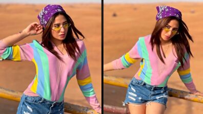 Mahira Sharma Gives A Playful Spin To Her Denim With Multi-Coloured Top