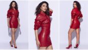 Majestic Looks Of Tamannaah Bhatia In Red Leather Dress, Pictures Here