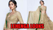 Major Throwback When Janhvi Kapoor Looked Glistening In Golden Grand Mirror Work Lehenga