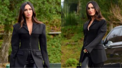 Megan Fox Is Totally Stunning In This Black Coat With Black Leather Pants, Don’t Miss This