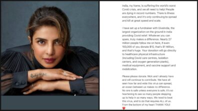 My country is suffering: Priyanka Chopra Jonas sets up Covid-19 Fundraiser to help India, fans hail her gesture