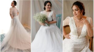 Nithya Menen Looks Glistening In White Gorgeously Embellished Gown