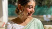 Niti Taylor embraced her mint saree look with pretty earrings, see pictures