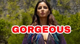 Oh So Gorgeous: Katrina Kaif looks like a dream in low-neck purple maxi dress with blue hair streaks, fans go bananas