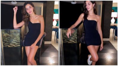 One-Shouldered Mini Black Dress With White Shoes, Ananya Panday Looks Amazing