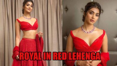 Pooja Hegde Looks Royal In Red Lehenga, Pictures Here