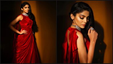 Pooja Sawant’s Resplendent Looks In Stunning Red Velvet Outfit