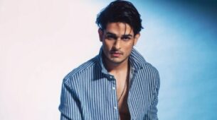 Priyank Sharma looks stunning in a blue striped shirt with white pants, see here