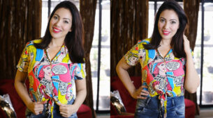 Rainbow Beauty: TMKOC babe Munmun Dutta looks superhot in printed multi-coloured shirt, fans go wow