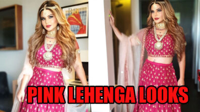 Rakhi Sawant Looks Like A Regal Bride In Pink Lehenga With Gorgeous Ethnic Accessories