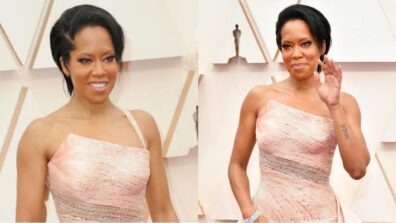 Regina King Looks Drop Dead Gorgeous In This Peach Colour One-Shoulder Gown, Have A Look