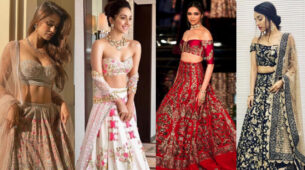 [Royal Maharani Elegance] Disha Patani Vs Kiara Advani Vs Deepika Padukone Vs Shraddha Kapoor: Who slays the off-shoulder Indo-Western ethnic lehenga look the best?