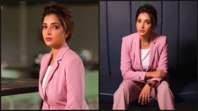 Royal swaggy looks of Rupali Bhosle in blush pink pantsuit, have a look