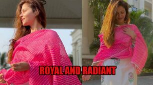 Rubina Dilaik looks royal and radiant in pink dress