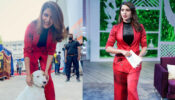Samantha Akkineni Rocks Rust Red Pantsuit Looks Perfectly