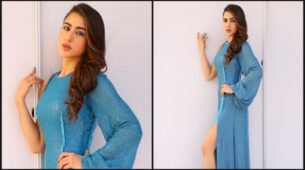 Sara Ali Khan Looks Super Spicy In All Blue One Shouldered Sequin Dress, Pictures Here
