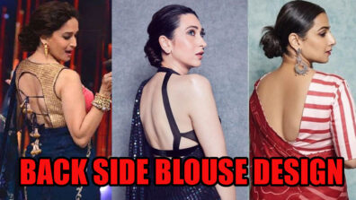 Saree Lovers: Back Side Blouse Design Ideas To Take From Madhuri Dixit, Karisma Kapoor, And Vidya Balan