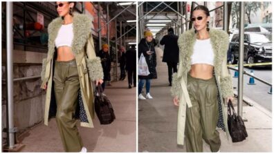 See How Bella Hadid Perfectly Paired Her Outfits With Green Long Coat