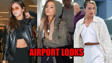 Dapper Airport Looks Of Selena Gomez, Ariana Grande And Dua Lipa