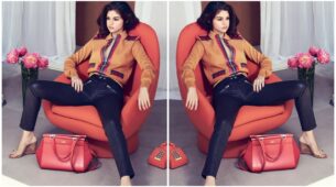 Selena Gomez looks like a dream in corset style belted thigh slit outfit, pictures here