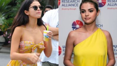 Selena Gomez Shines Bright In Yellow Backless Sequin Dress, Pictures Are Here