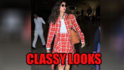 Sonam Kapoor Gives Cool And Classy Looks In Orange Checkered Outfit