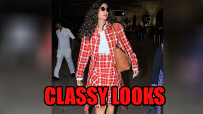 Sonam Kapoor Gives Cool And Classy Looks In Orange Checkered Outfit