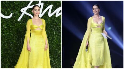 Throwback To Times When Emilia Clarke Looked Super Bright In Yellow Dress At 2019’s British Fashion Awards